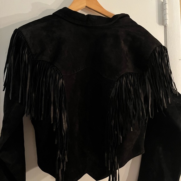 Pioneer Wear black suede jacket with fringe - Picture 3 of 3